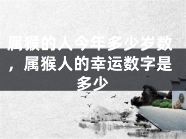 属猴的人今年多少岁数，属猴人的幸运数字是多少