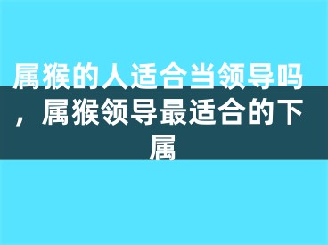 属猴的人适合当领导吗，属猴领导最适合的下属