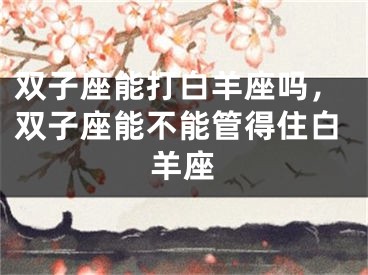 双子座能打白羊座吗，双子座能不能管得住白羊座