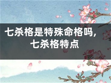 七杀格是特殊命格吗,七杀格特点