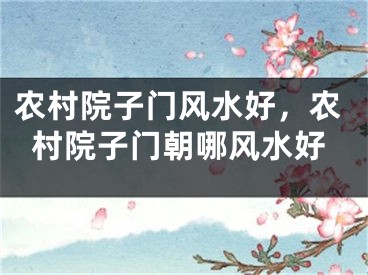 农村院子门风水好，农村院子门朝哪风水好