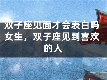 双子座见面才会表白吗女生,双子座见到喜欢的人