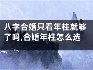 八字合婚只看年柱就够了吗,合婚年柱怎么选