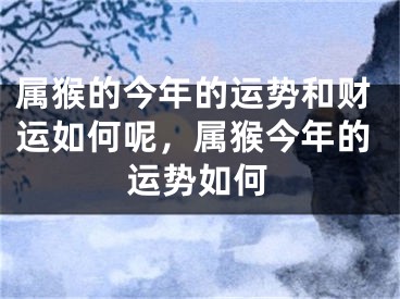 属猴的今年的运势和财运如何呢,属猴今年的运势如何