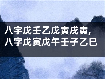 八字戊壬乙戊寅戌寅,八字戊寅戊午壬子乙巳