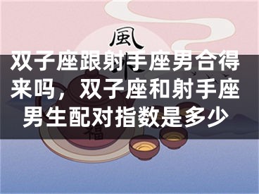 双子座跟射手座男合得来吗，双子座和射手座男生配对指数是多少