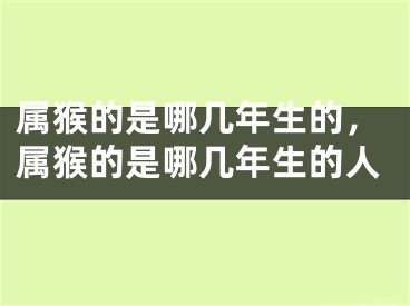 属猴的是哪几年生的,属猴的是哪几年生的人