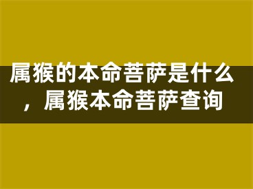 属猴的本命菩萨是什么，属猴本命菩萨查询