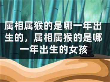 属相属猴的是哪一年出生的,属相属猴的是哪一年出生的女孩