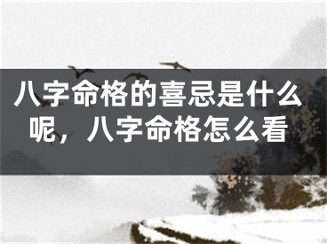 八字命格的喜忌是什么呢,八字命格怎么看