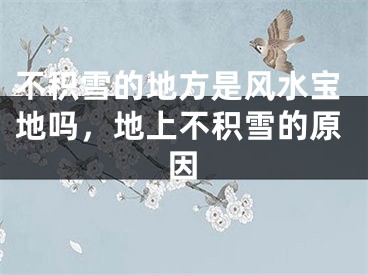 不积雪的地方是风水宝地吗，地上不积雪的原因