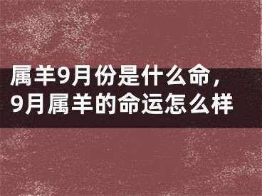属羊9月份是什么命,9月属羊的命运怎么样