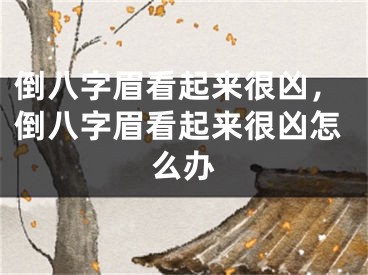 倒八字眉看起来很凶，倒八字眉看起来很凶怎么办