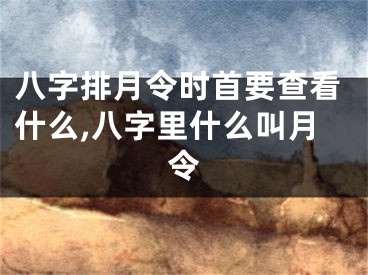 八字排月令时首要查看什么,八字里什么叫月令