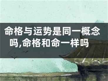 命格与运势是同一概念吗,命格和命一样吗