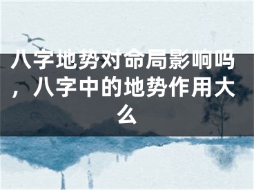 八字地势对命局影响吗，八字中的地势作用大么