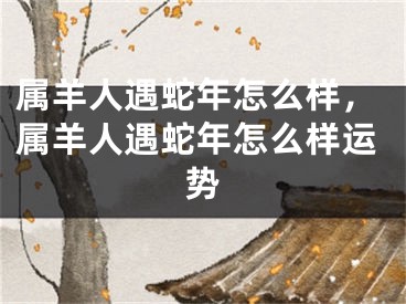 属羊人遇蛇年怎么样,属羊人遇蛇年怎么样运势