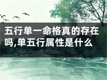 五行单一命格真的存在吗,单五行属性是什么