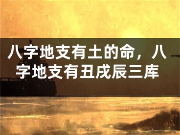 八字地支有土的命，八字地支有丑戌辰三库
