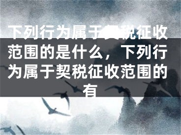 下列行为属于契税征收范围的是什么,下列行为属于契税征收范围的有