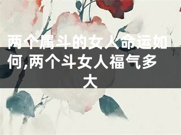 两个属斗的女人命运如何,两个斗女人福气多大