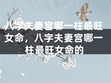 八字夫妻宫哪一柱最旺女命，八字夫妻宫哪一柱最旺女命的
