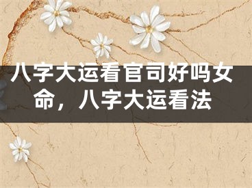 八字大运看官司好吗女命，八字大运看法