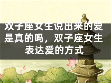 双子座女生说出来的爱是真的吗,双子座女生表达爱的方式