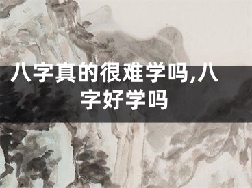 八字真的很难学吗,八字好学吗