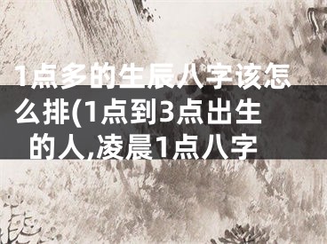 1点多的生辰八字该怎么排(1点到3点出生的人,凌晨1点八字
