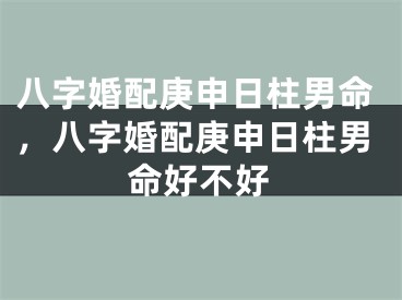 八字婚配庚申日柱男命,八字婚配庚申日柱男命好不好