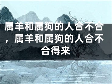 属羊和属狗的人合不合,属羊和属狗的人合不合得来