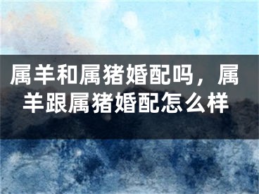 属羊和属猪婚配吗,属羊跟属猪婚配怎么样