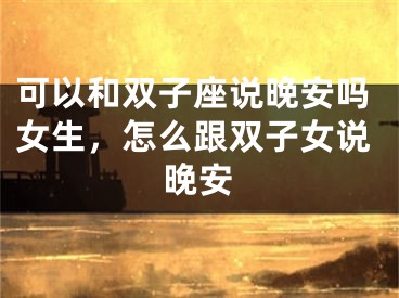 可以和双子座说晚安吗女生，怎么跟双子女说晚安