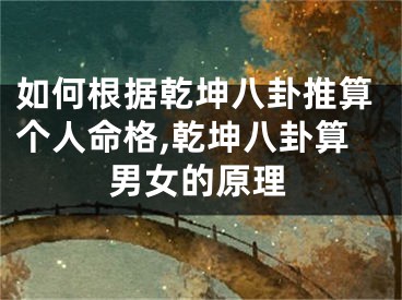 如何根据乾坤八卦推算个人命格,乾坤八卦算男女的原理