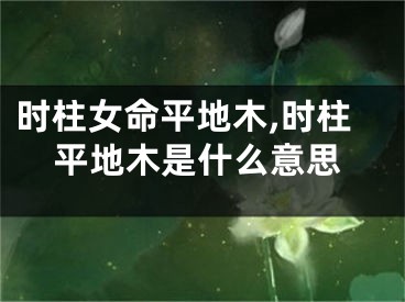 时柱女命平地木,时柱平地木是什么意思