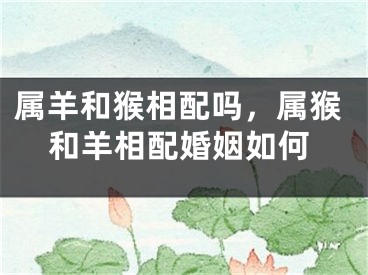 属羊和猴相配吗,属猴和羊相配婚姻如何