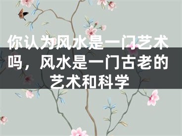 你认为风水是一门艺术吗，风水是一门古老的艺术和科学