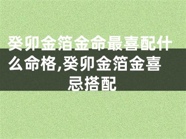 癸卯金箔金命最喜配什么命格,癸卯金箔金喜忌搭配