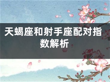天蝎座和射手座配对指数解析