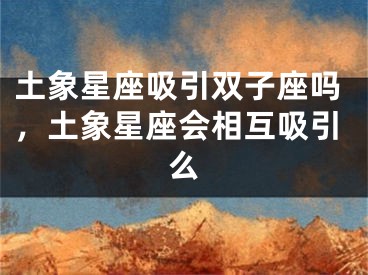 土象星座吸引双子座吗，土象星座会相互吸引么