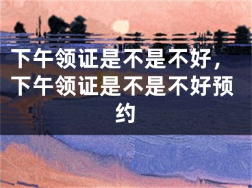 下午领证是不是不好，下午领证是不是不好预约