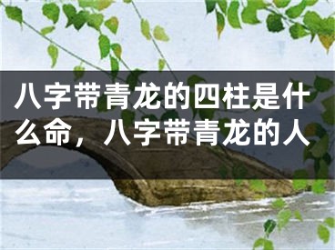 八字带青龙的四柱是什么命，八字带青龙的人