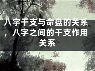八字干支与命盘的关系，八字之间的干支作用关系
