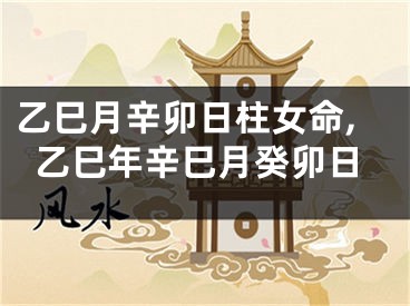 乙巳月辛卯日柱女命,乙巳年辛巳月癸卯日