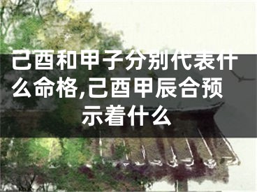 己酉和甲子分别代表什么命格,己酉甲辰合预示着什么
