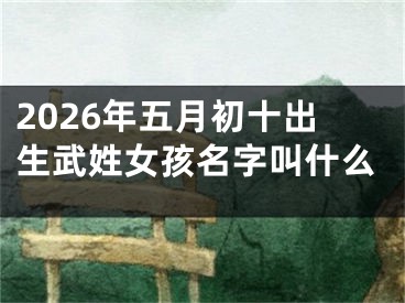 2026年五月初十出生武姓女孩名字叫什么