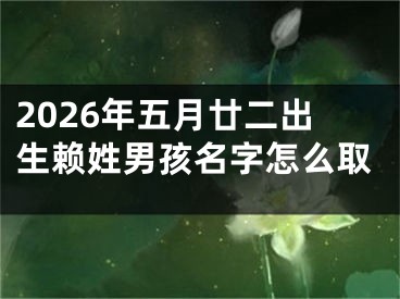 2026年五月廿二出生赖姓男孩名字怎么取