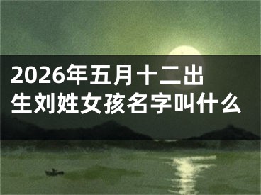 2026年五月十二出生刘姓女孩名字叫什么