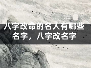 八字改命的名人有哪些名字，八字改名字